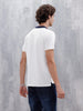 Regualr Fit Striped Printed Polo Tshirt | White