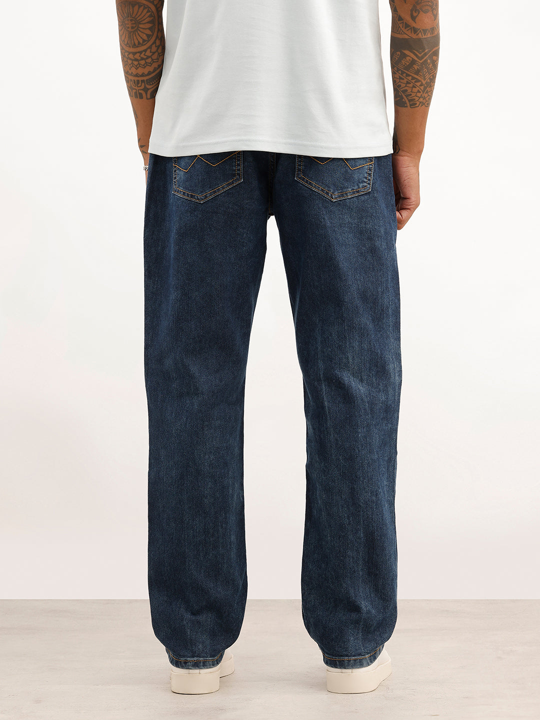 Washed Relaxed Fit Denim Jeans | Blue | WSJN1290M