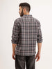 Textured Comfort Fit Double Pocket Checkered Shirt | Grey