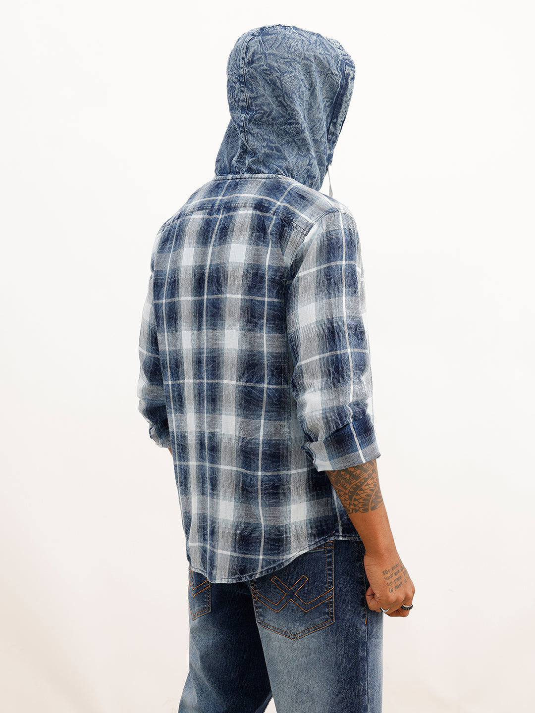 Slim Fit Hooded Shacket | Blue