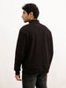 Solid Quater Zipper Sweatshirt | Black