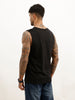 Placement Printed Cut Off Sleeve T-Shirt | Black