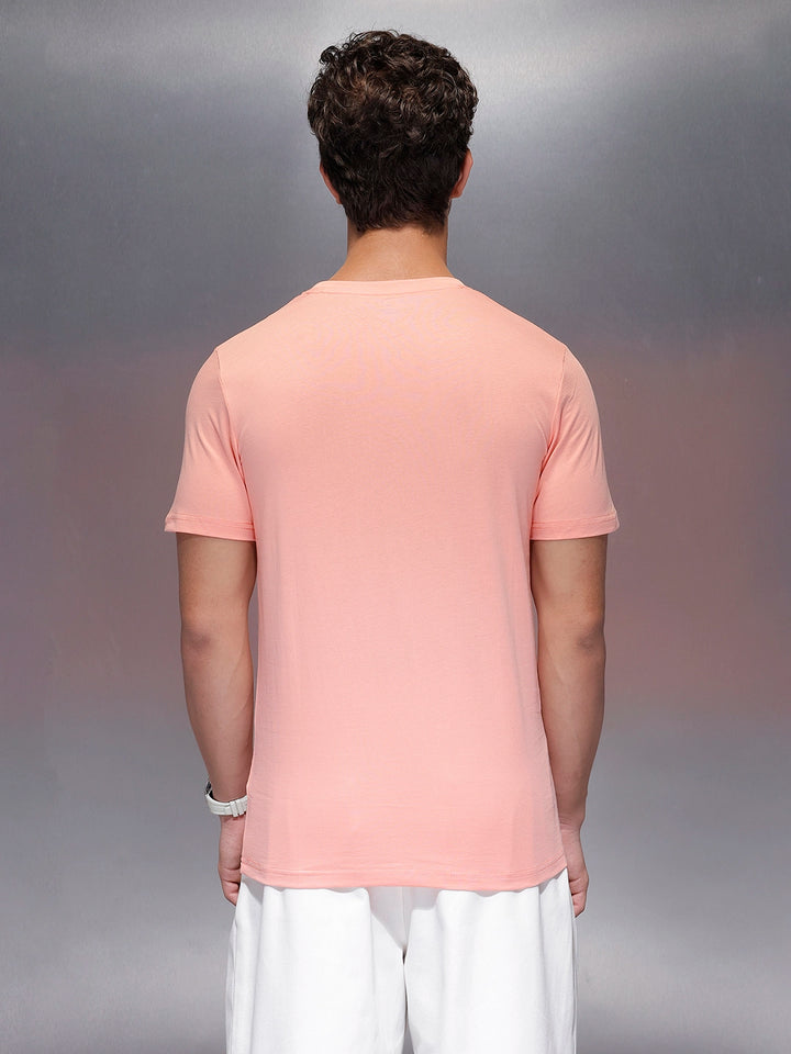 Solid Regular Fit T-Shirt   |  Peach