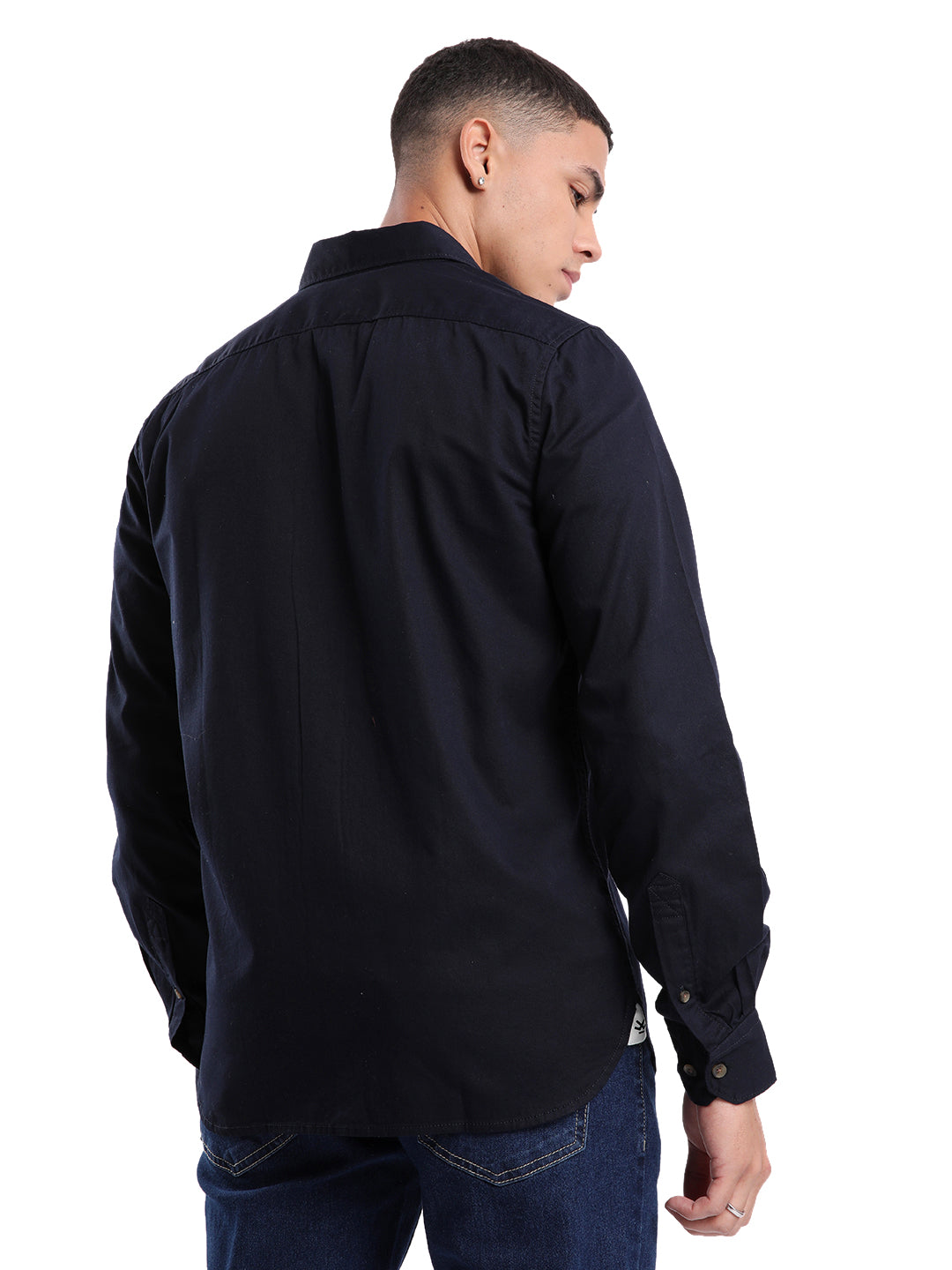 Urban Solid Navy Long Sleeve Shirt