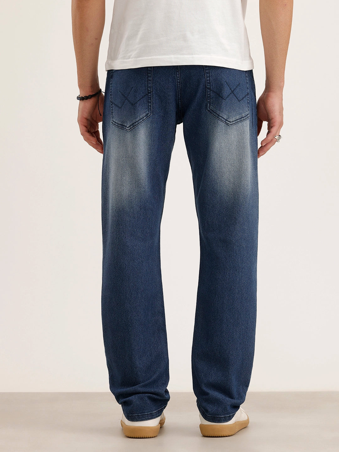 Relaxed Fit Faded Denim Jeans | Light Blue