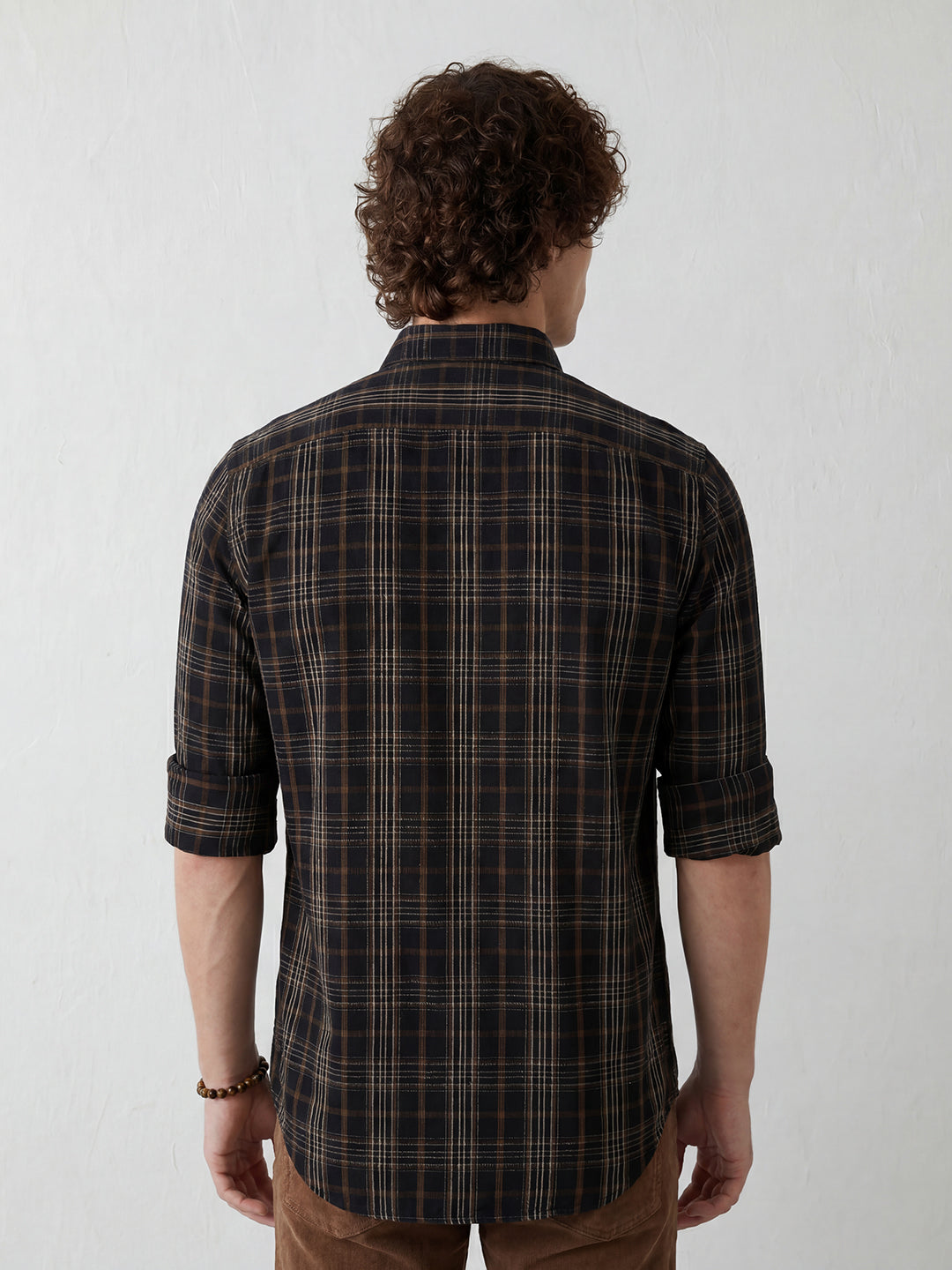 Regular Fit Checkered Shirt | Black