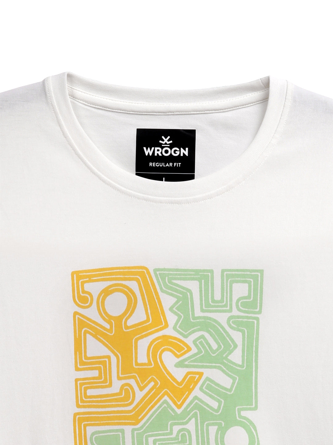 Wrogn Grooves Printed White T-Shirt