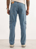 Classic Solid Denim Cargos | Light Blue