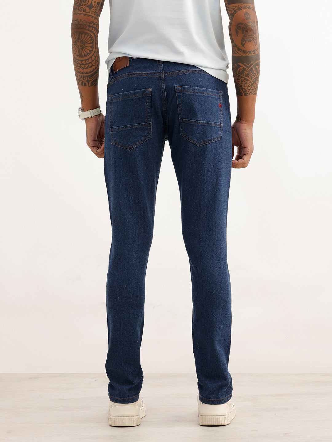 Solid Slim Fit Denim Jeans | Dark Blue