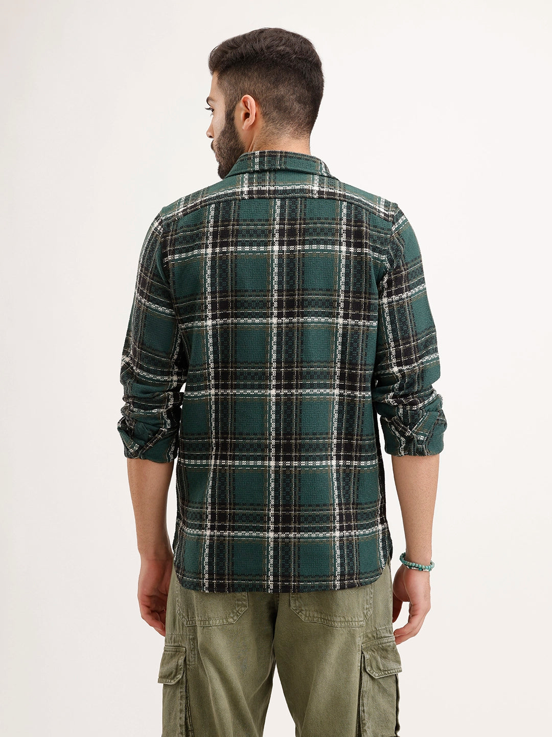 Textured Regular Fit Shirt | Dark Green