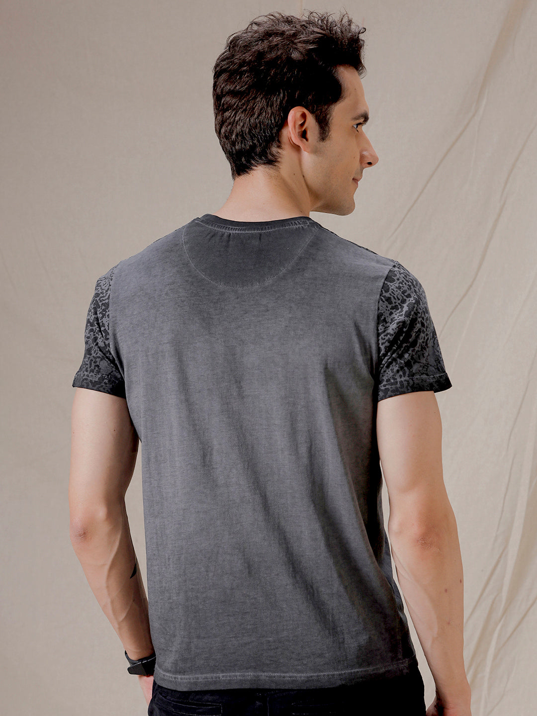 Reverse Printed Charcoal T-Shirt