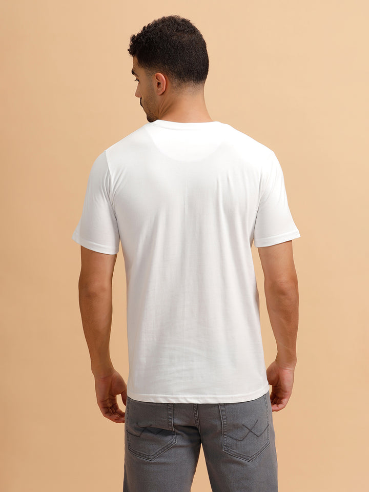 Scribbled Logo Printed T-Shirt | White