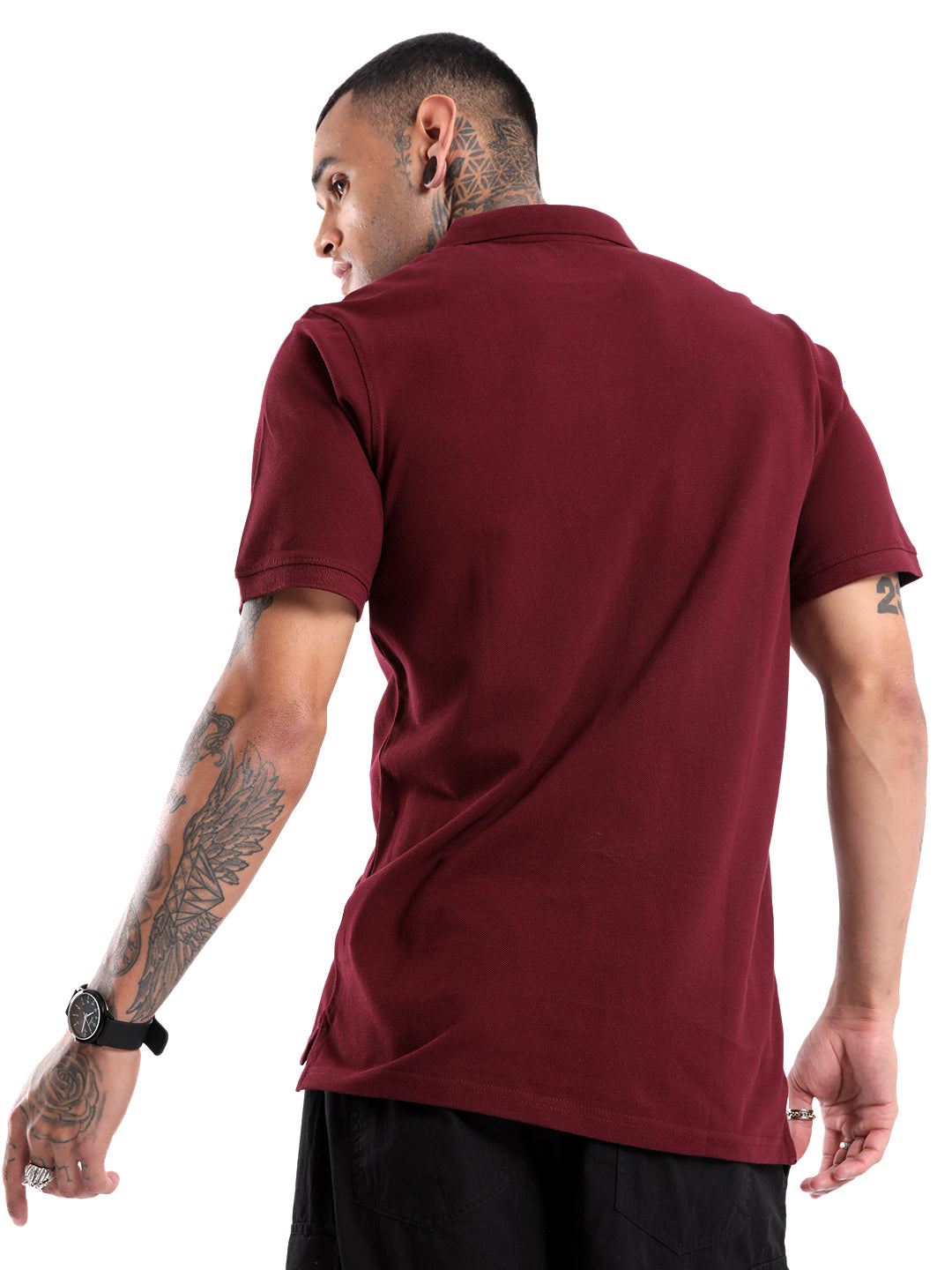 Solid Maroon Timeless Polo T-Shirt