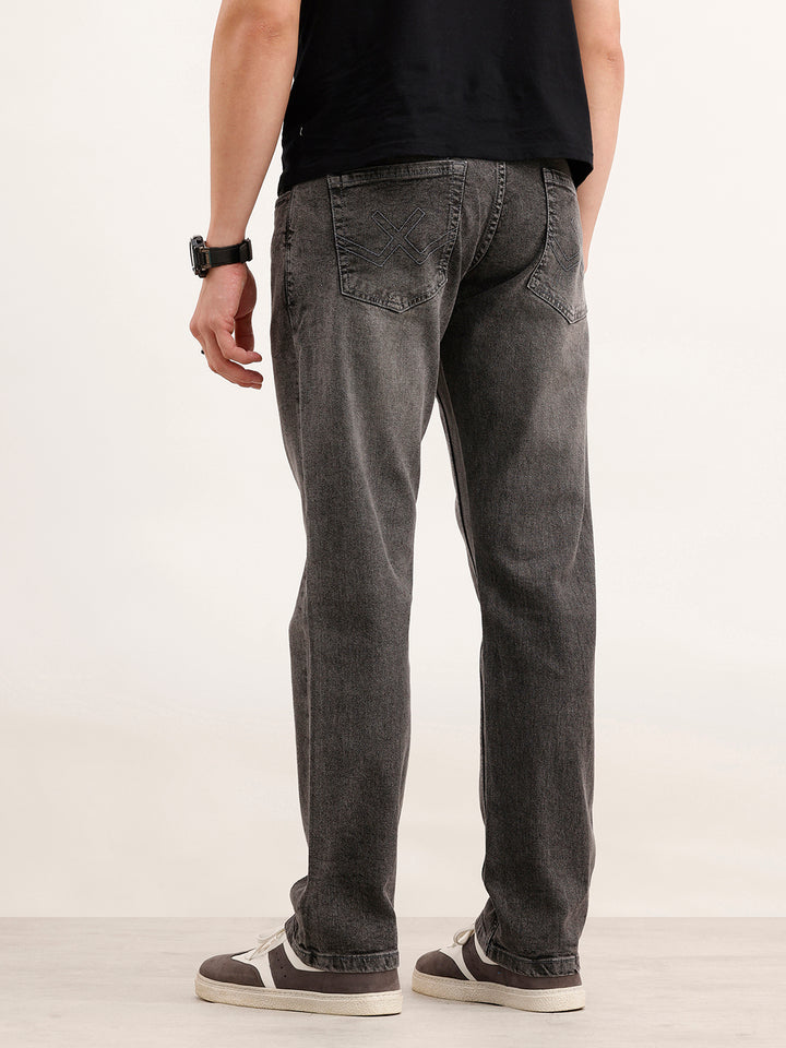 Straight Fit Faded Denim Fit  | Dark Grey