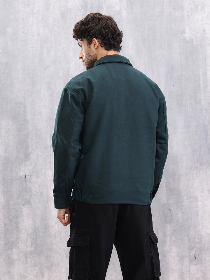 Effortless Layering Utility Oversized Fit Jacket | Dark Green