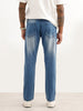 Heavy Faded Relaxed Fit Denim Jeans | Dark Blue