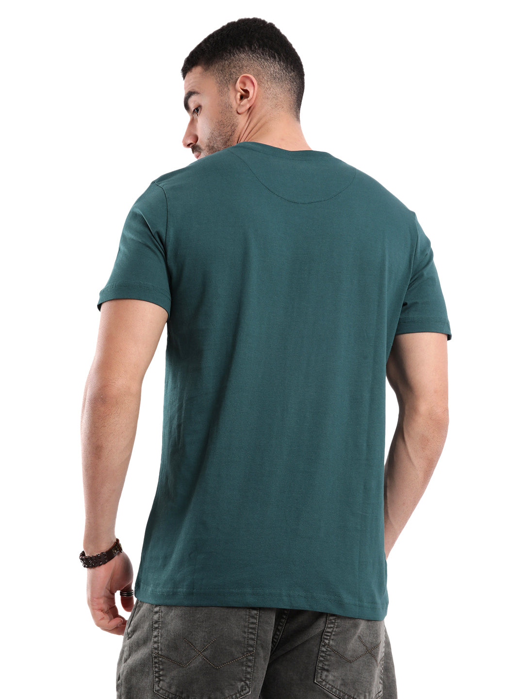 Urban Dark Green Printed T-Shirt