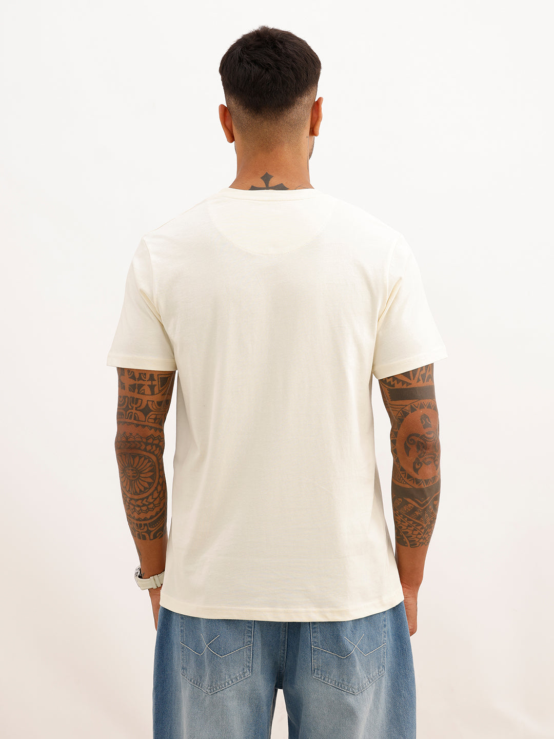 Slim Fit Placement Printed T-Shirt | White