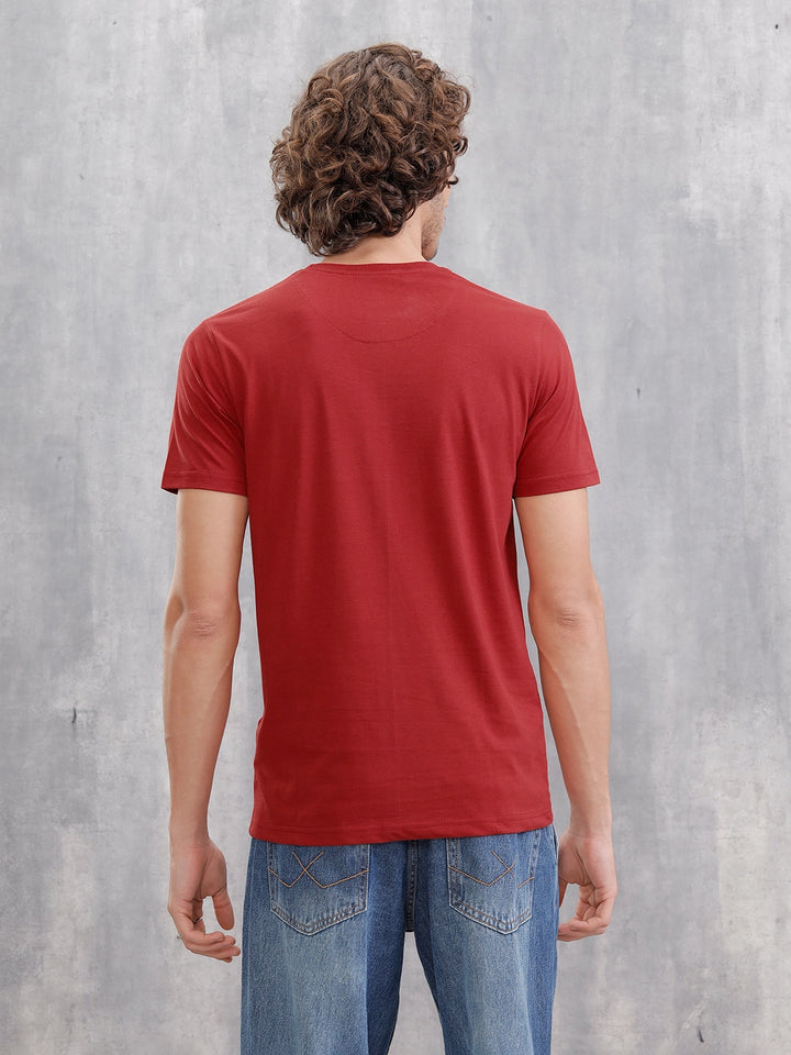 Solid Logo Slim Fit Crewneck T-shirt | Red