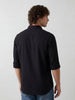 Solid Regular Fit Full Sleeve Shirt | Black