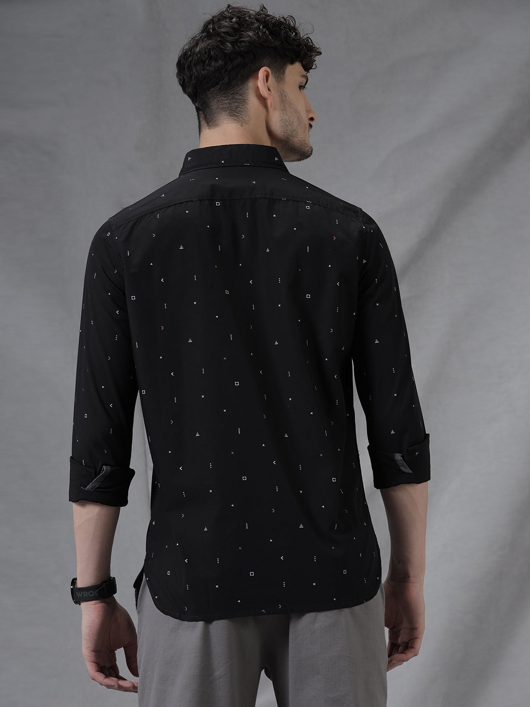 Dots & Dashes Black AOP Shirt