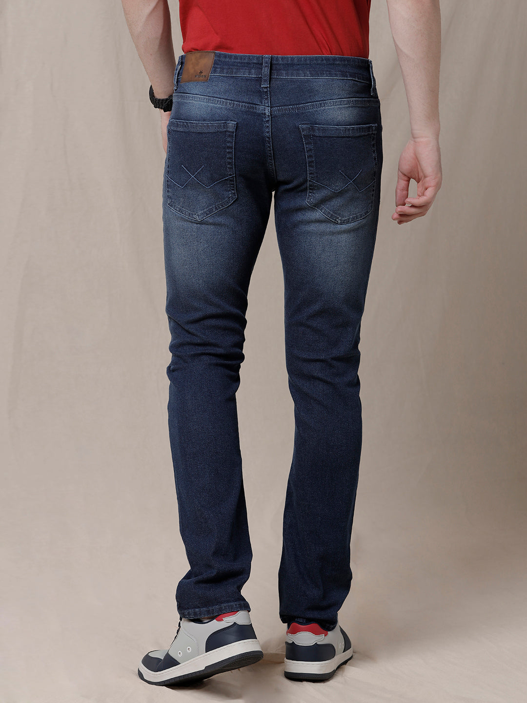 Mid Rise Washed Denim Jeans