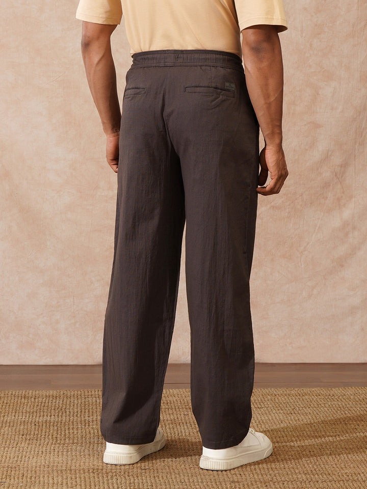 Solid Loose Fit Trouser | Brown