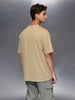 Men’s minimal statement graphic tshirt | Beige