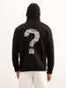 Comfort Fit Placement Printed Hooded Sweatshirt | Black