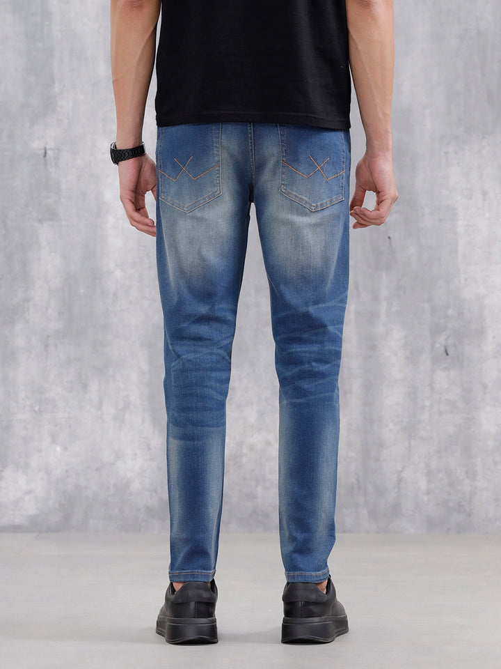 Men Casual Skinny Crop Jeans | Med Stone