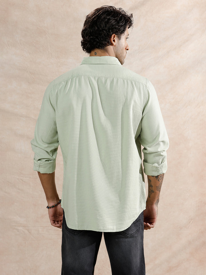 Textured Regular Fit Shirt | Light Green