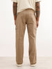 Solid Straight Fit Cargo Trouser | Khaki