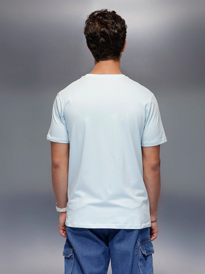 Classic Placement Printed T-Shirt   |  Light Blue