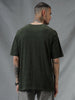 Textured Olive Crew Neck T-Shirt