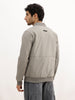 Solid Regular Fit Bomber Jacket | Grey