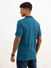 Solid Slim Fit Jacquard Collar Polo T-Shirt | Teal