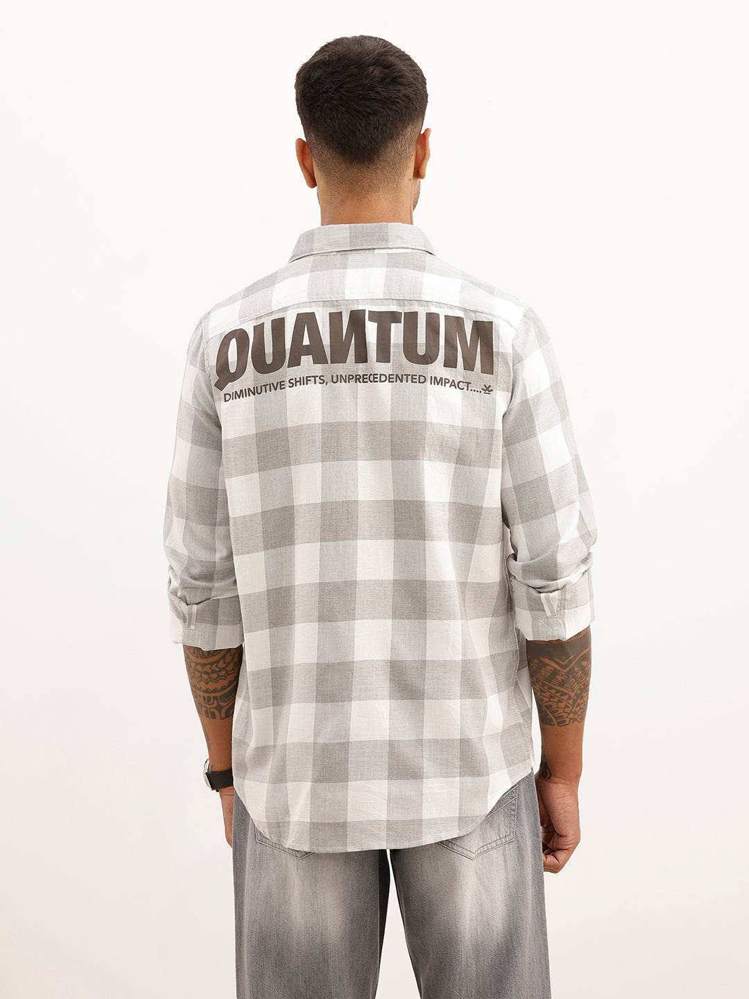 Slim Fit Placement Printed Shirt | Grey | WSH01FSSL7112W