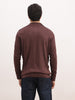 Solid Regular Fit Quater Zipper Textured Sweater | Brown