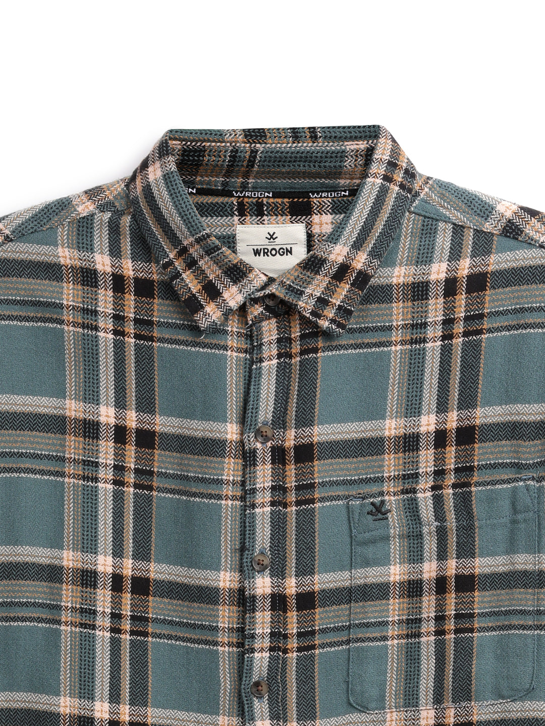 Green Herringbone Checkered Shirt