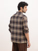 Regular Fit Checkered Jacket | Khaki