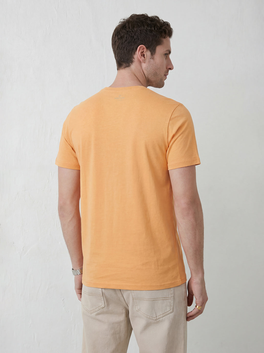 Solid Regular Fit T-Shirt   |  Orange