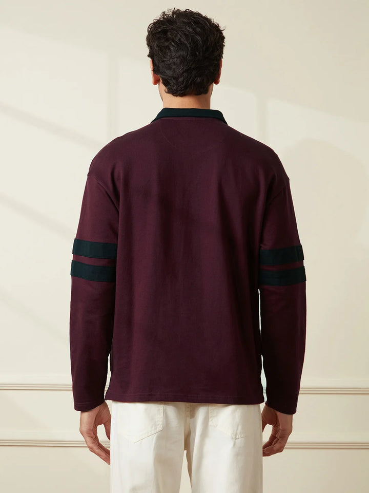 Heavy GSM Varsity Polo T-Shirt | Maroon