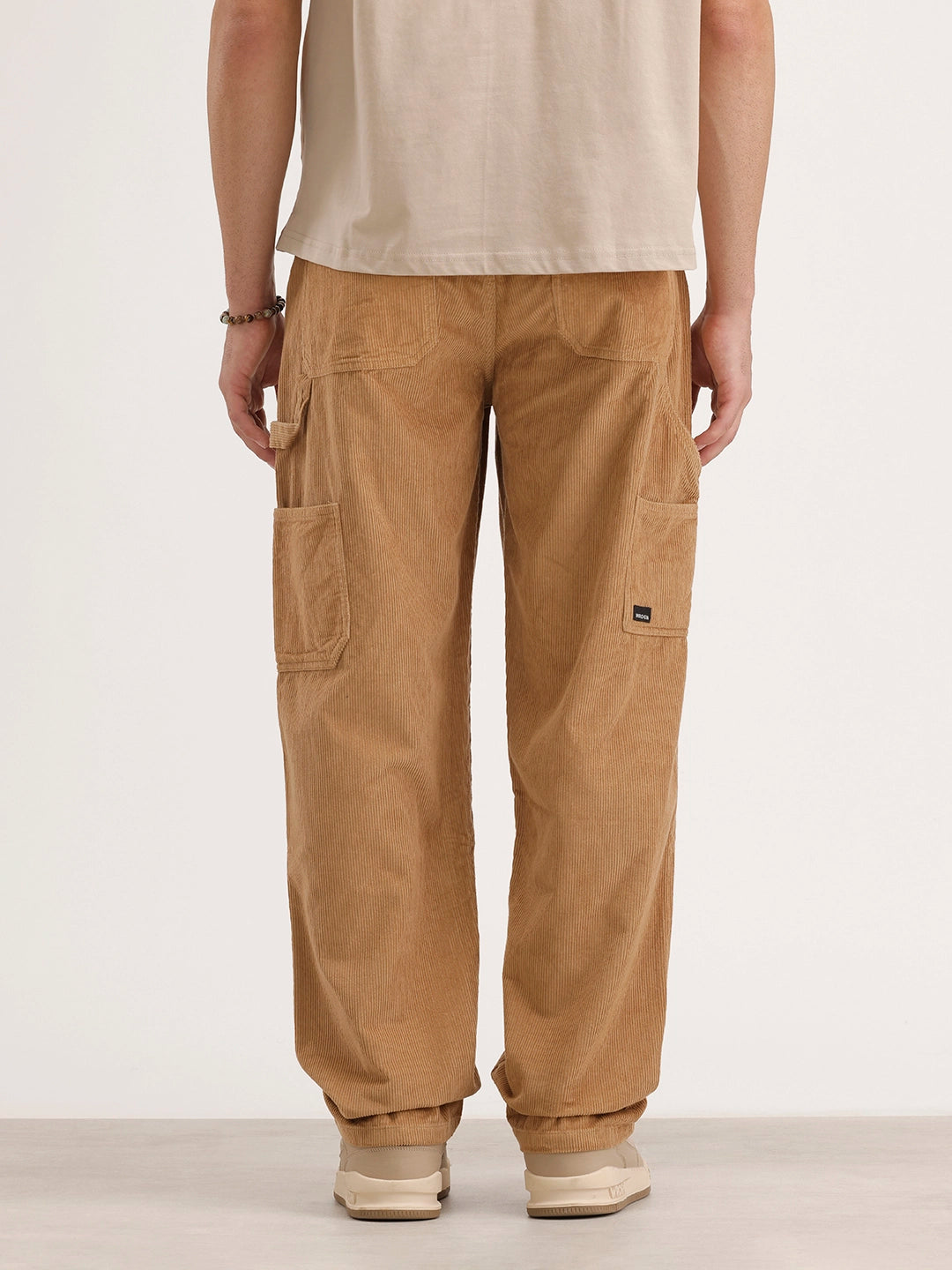 Loose Fit Corduroy Cargo Trouser | Khaki
