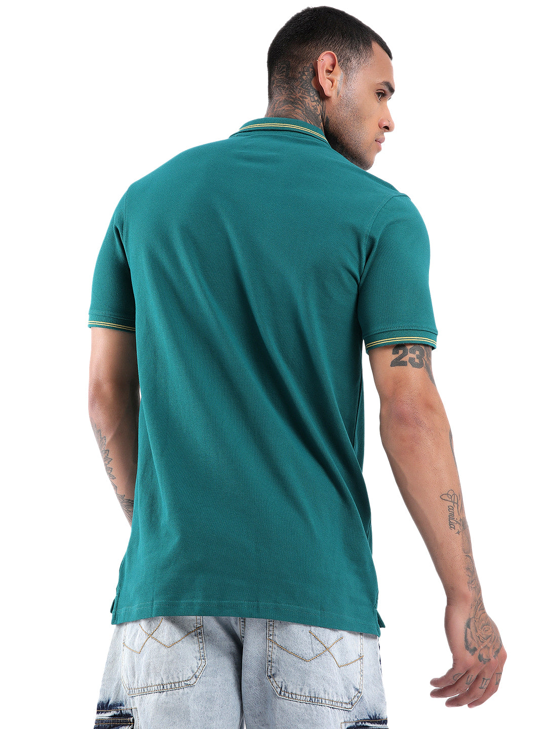 Teal Contrast Classic Polo