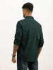 Solid Slim Fit Full Sleeve Shirt | Dark Green