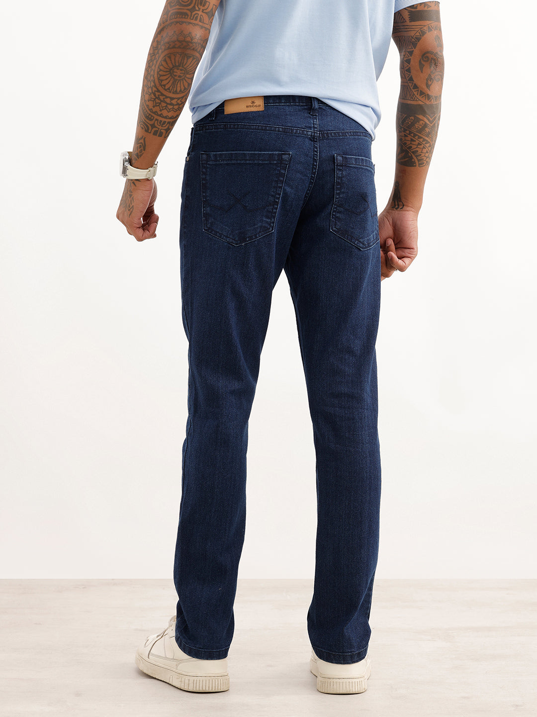 Solid Slim Fit Denim Jeans | Dark Blue