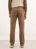 Solid Slim Fit Pleated Trouser | Olive