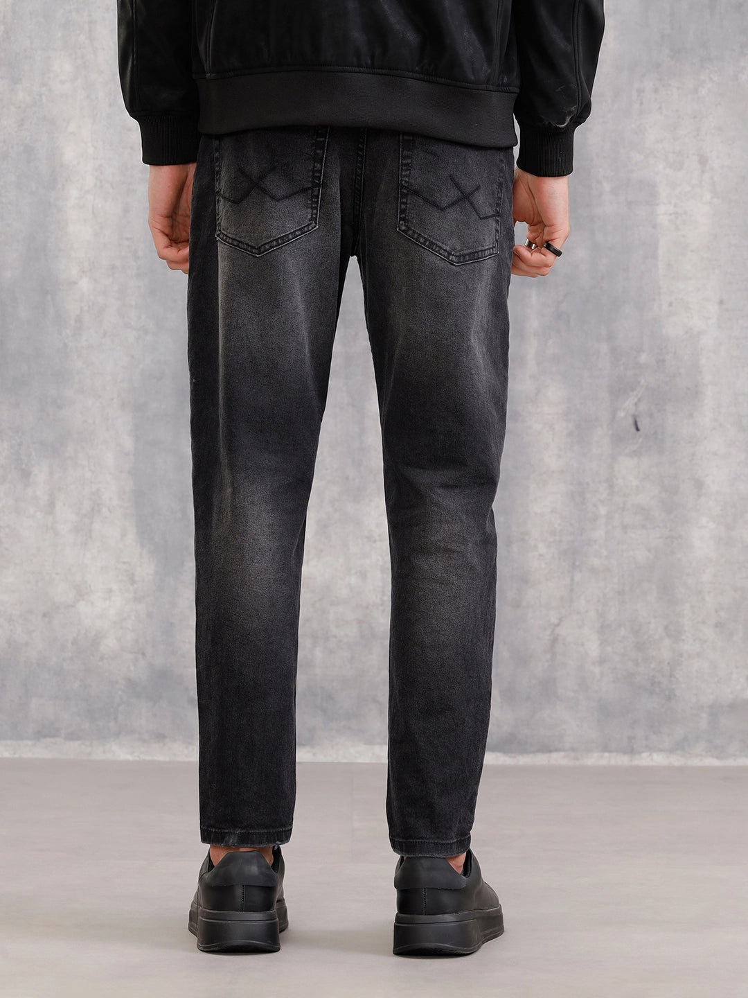 Vintage Washed Distressed Jeans I Black