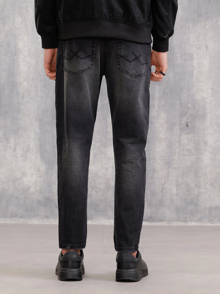 Vintage Washed Distressed Jeans I Black