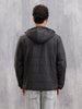 Quilted Jacket With Front Knitted Tape Detail | Black